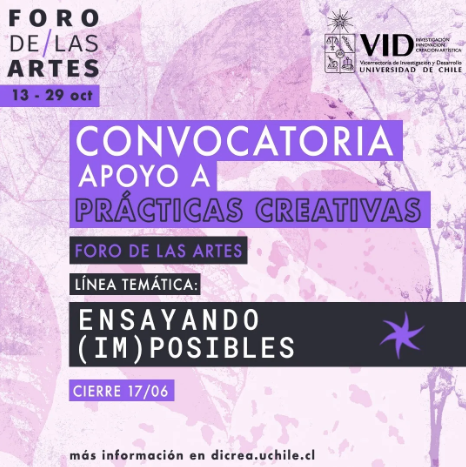 Convocatoria Apoyo a Prácticas Creativas: Foro de las Artes-UChile 2022